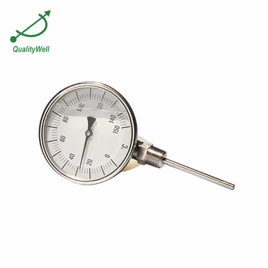 3" 4" 5" 6" Silicon Oil Glycerine Oil Filled Ss 304 Stainless Steel Bimetal Thermometer